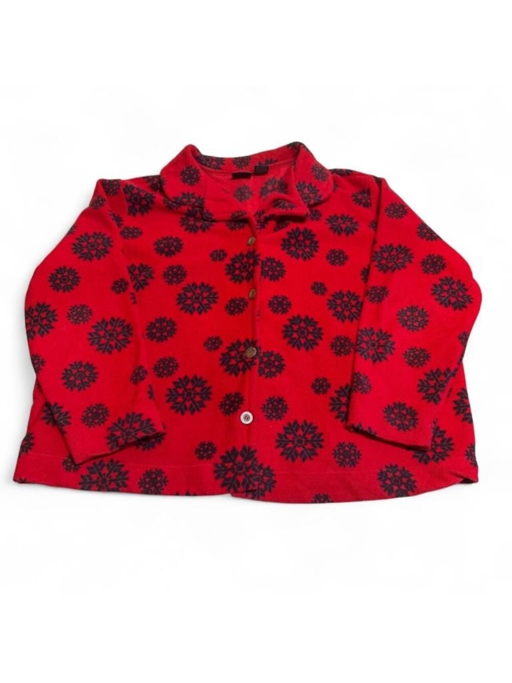 90's Vintage Route 66 Holiday Snowflake Fleece Women Plus 3X Outdoor Red Winter